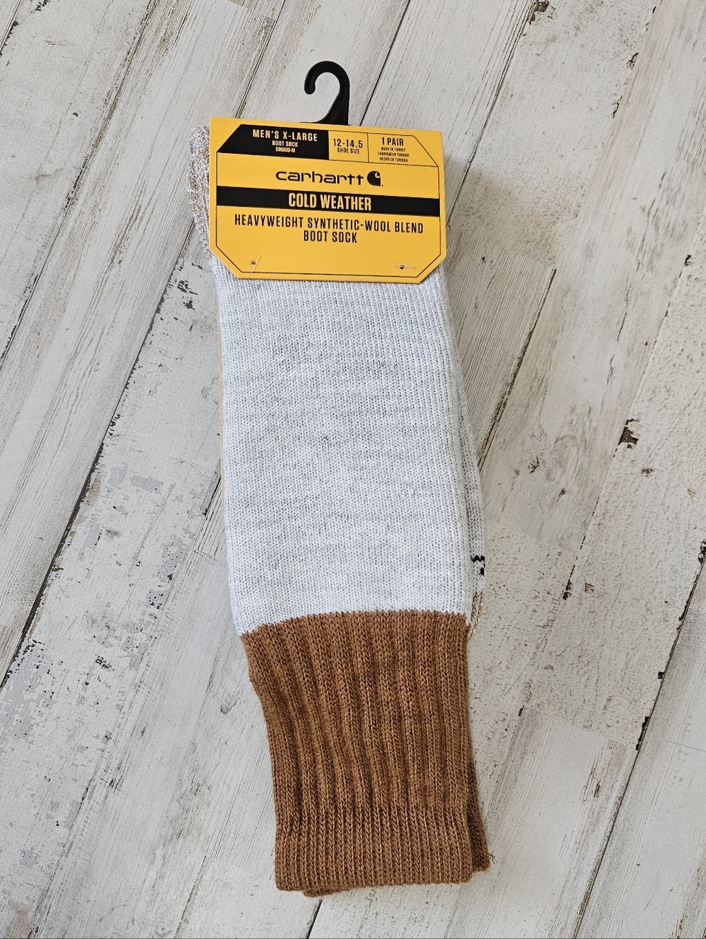 Carhartt Cold Weather Heavyweight Synthetic Wool Blend Brownn Boot Sock NWT
